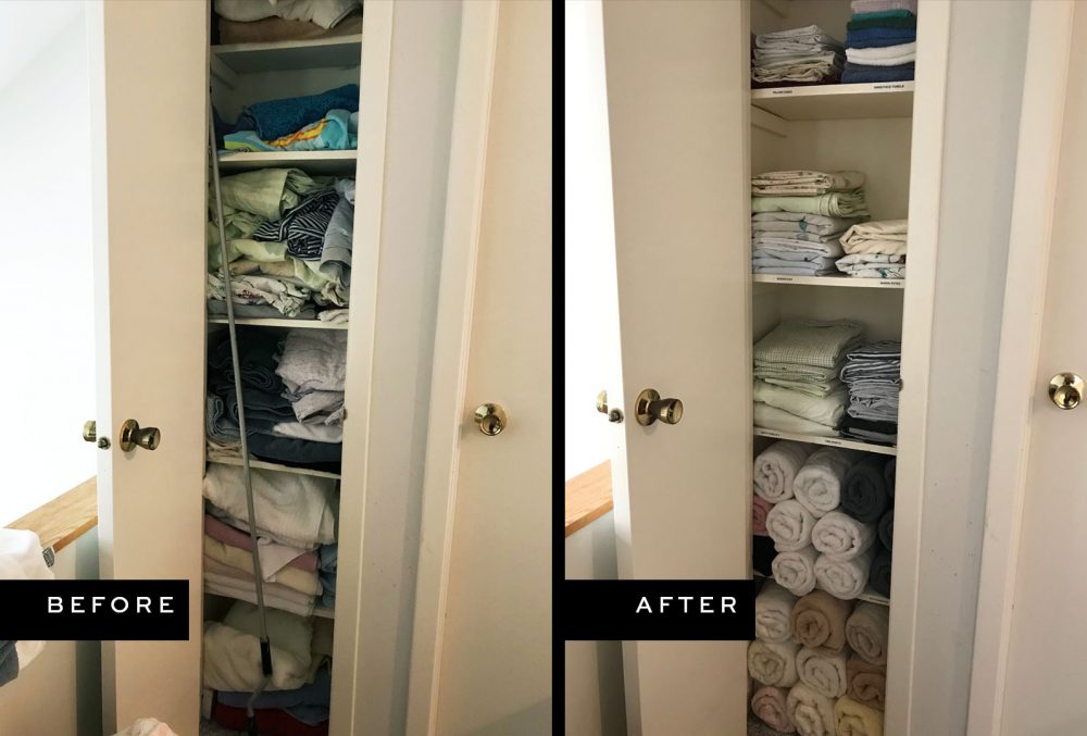 Linen Closet Before and After